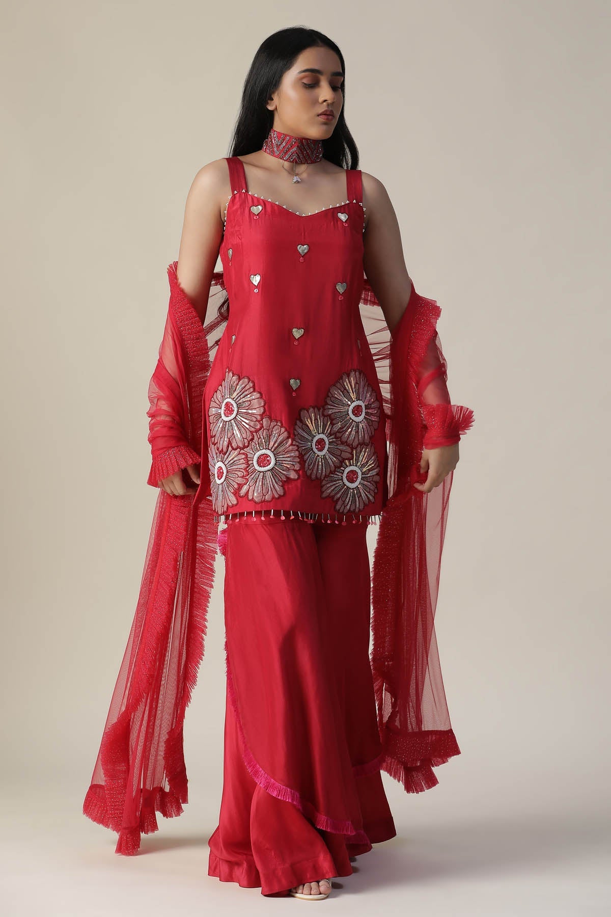 Buy Arpita SulakshanaFloral Patchwork Kurta & Sharara Set